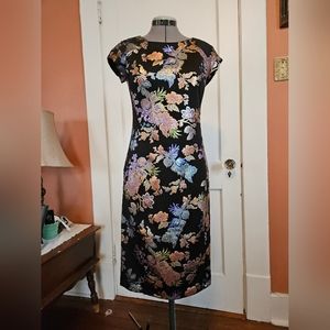 ECI NY Iridescent Satin Brocade Dress Size S
